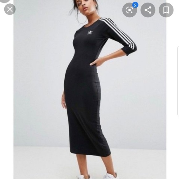 adidas Dresses & Skirts - Adidas Originals 3-Stripe Midi Bodycon Dress